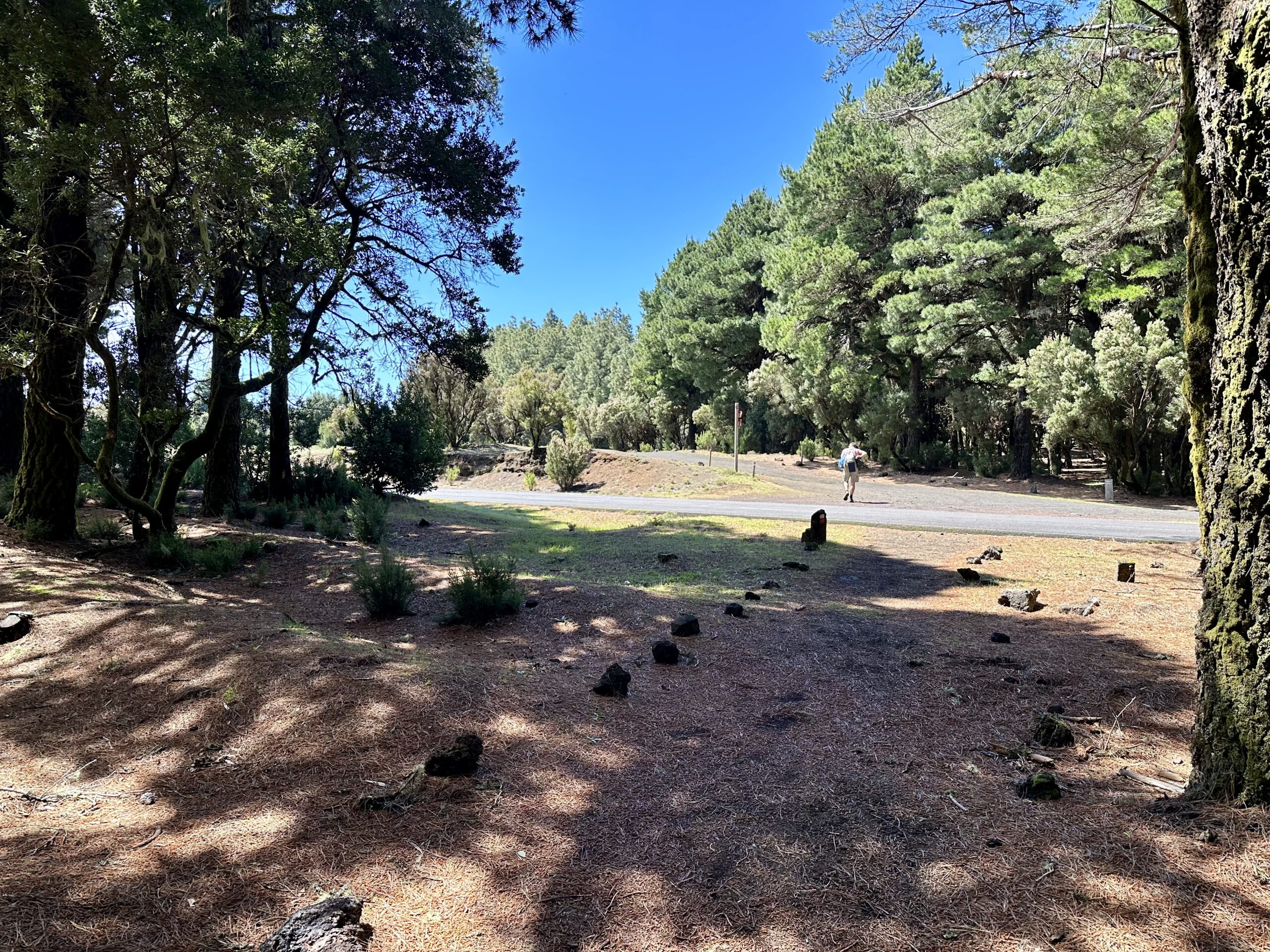 Wanderer auf dem Weg Richtung Malpaso nahe der Cumbre - Camino de la Virgin