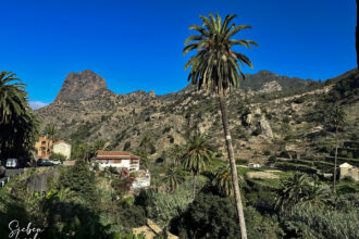 Blick auf Vallehermoso mit dem Roque Cano