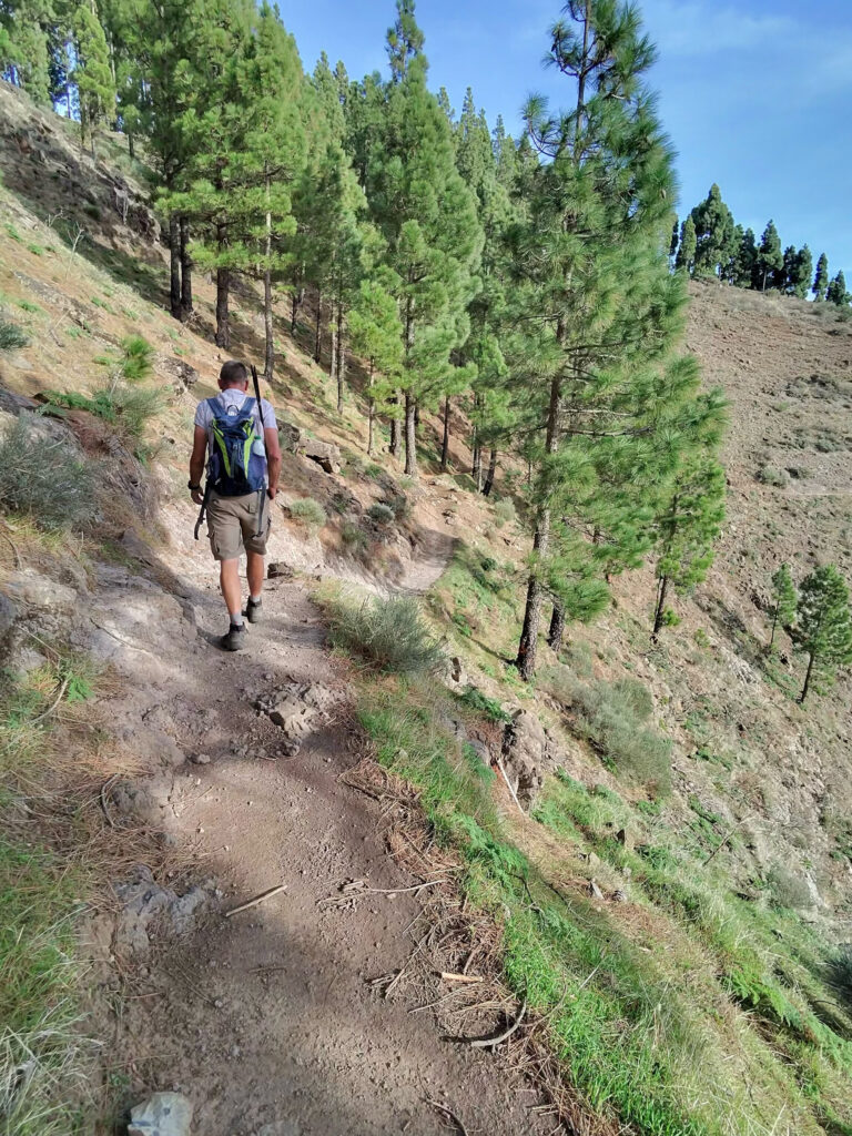 Wanderer auf dem Wanderweg Richtung Cruz de Tejeda