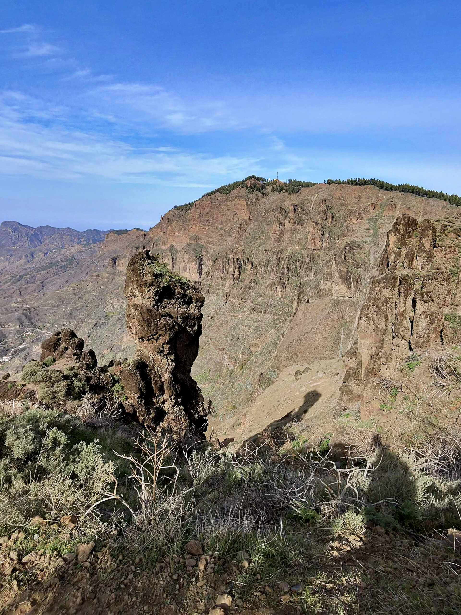 Blick zurück aus der Höhe auf den Gratweg