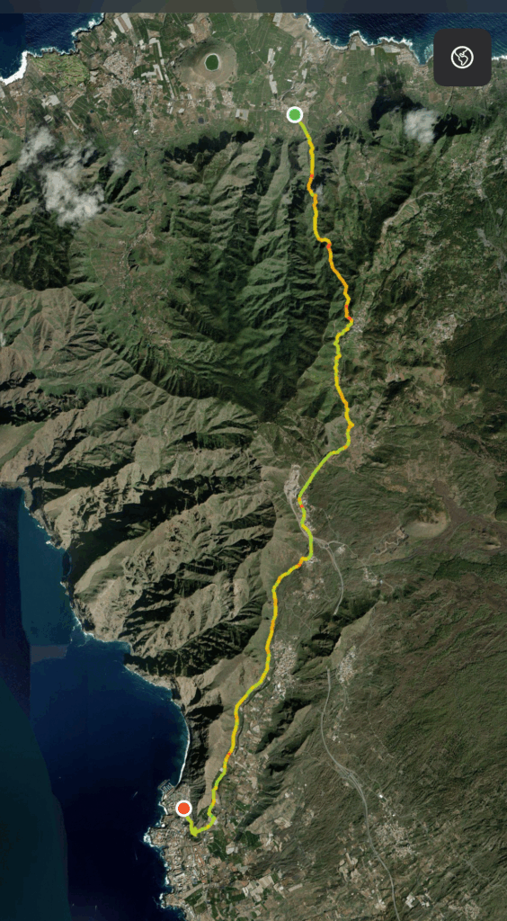 Track of the hike Los Silos to Los Gigantes - Part 2 of the hike Los Gigantes - Punta de Teno