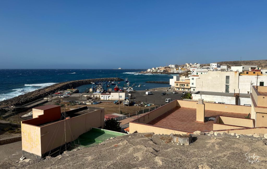 View from the hiking trail behind San Miguel de Tajao with harbour