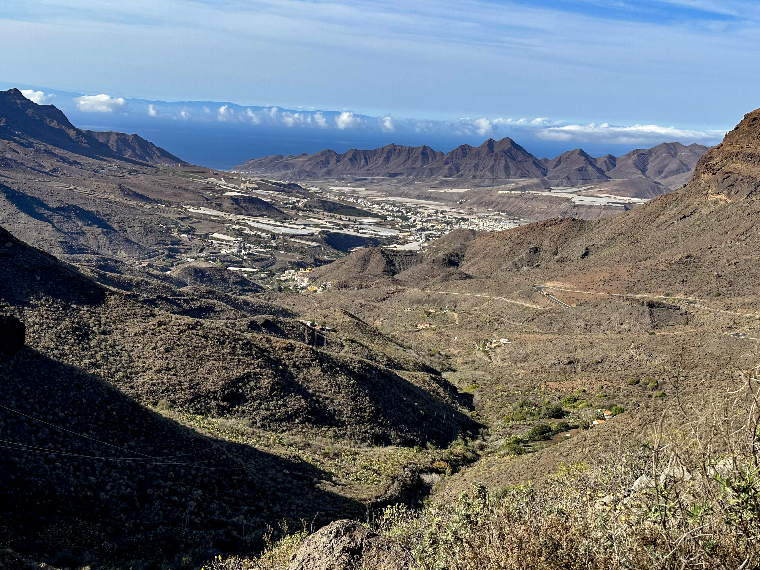 View from the ascent path through the Barranco Tocodomán